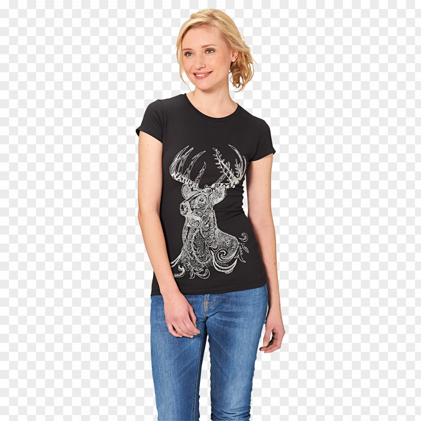 Woman T-shirt Shoulder Sleeve Black M PNG