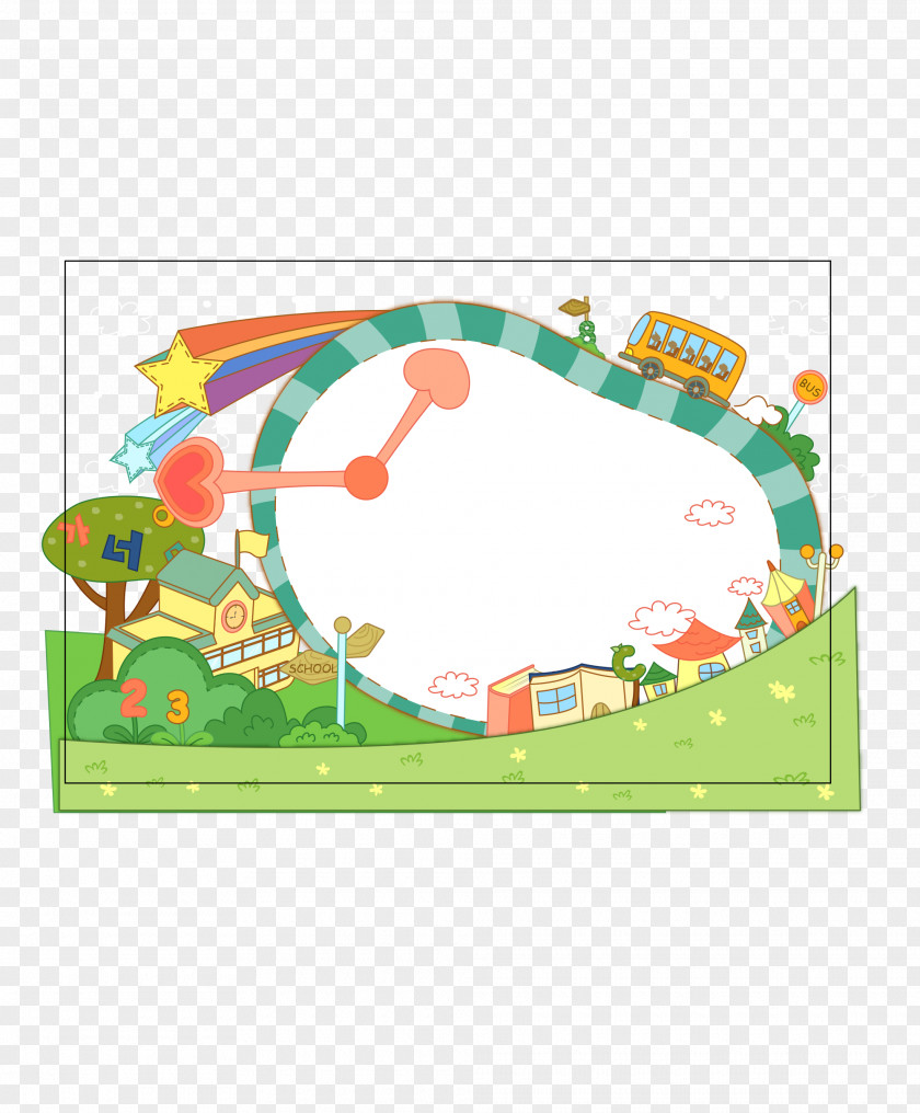Decorative Painting Cartoon Forest Border Pre-school Paper Bulletin Board Poster PNG