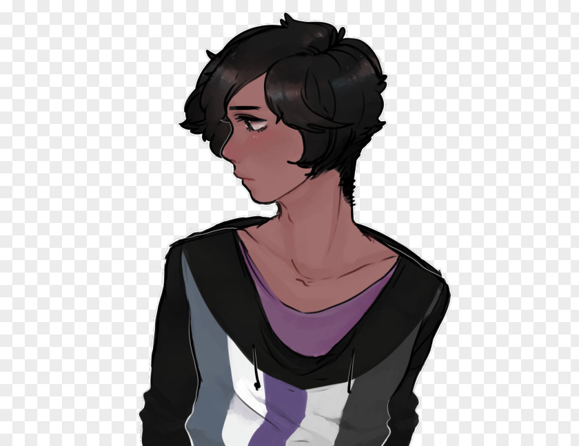 Purple Homo Sapiens Ear Black Hair PNG