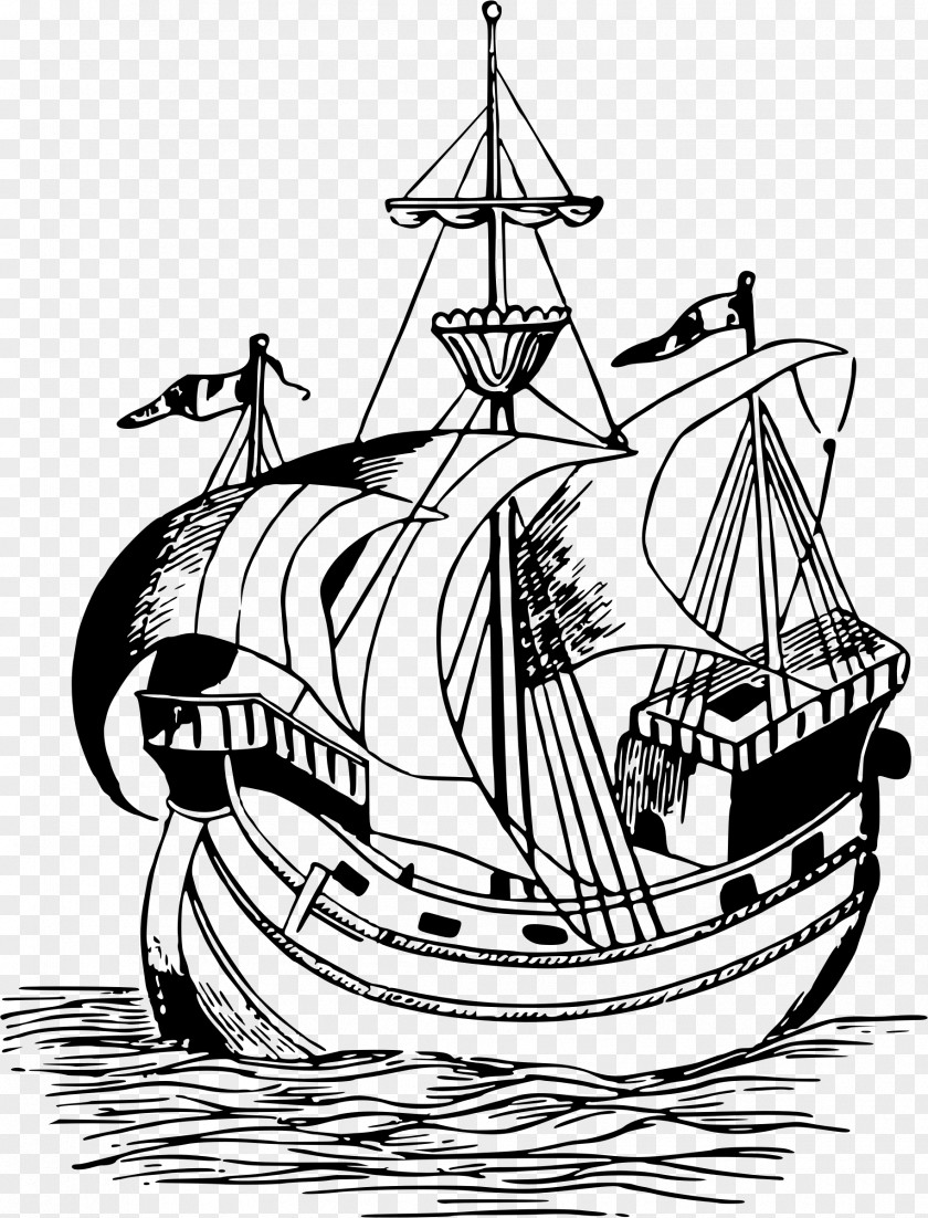 Sail 16th Century Sailing Ship Carrack Caravel PNG
