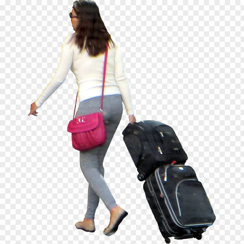 Woman Bag Baggage Suitcase Hand Luggage Travel PNG