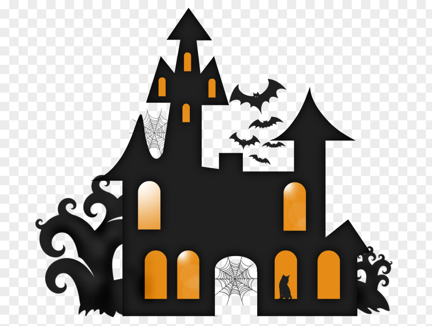 House Haunted Silhouette Clip Art PNG