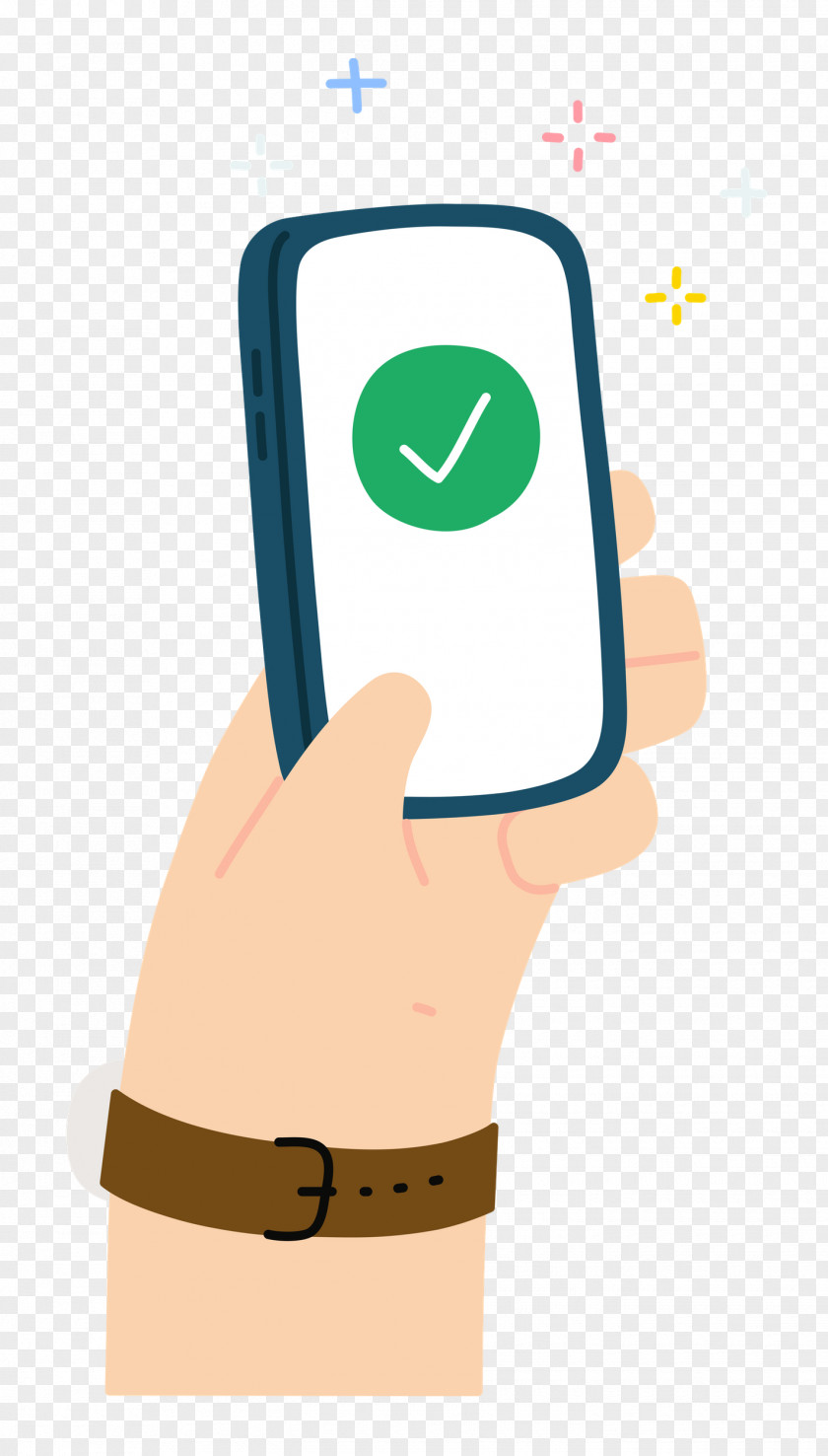 Phone Checkmark Hand PNG