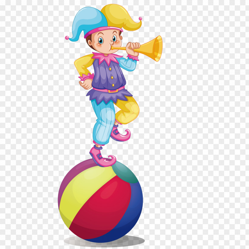 Vector Trumpet Harlequin Clown Bouffon Clip Art PNG