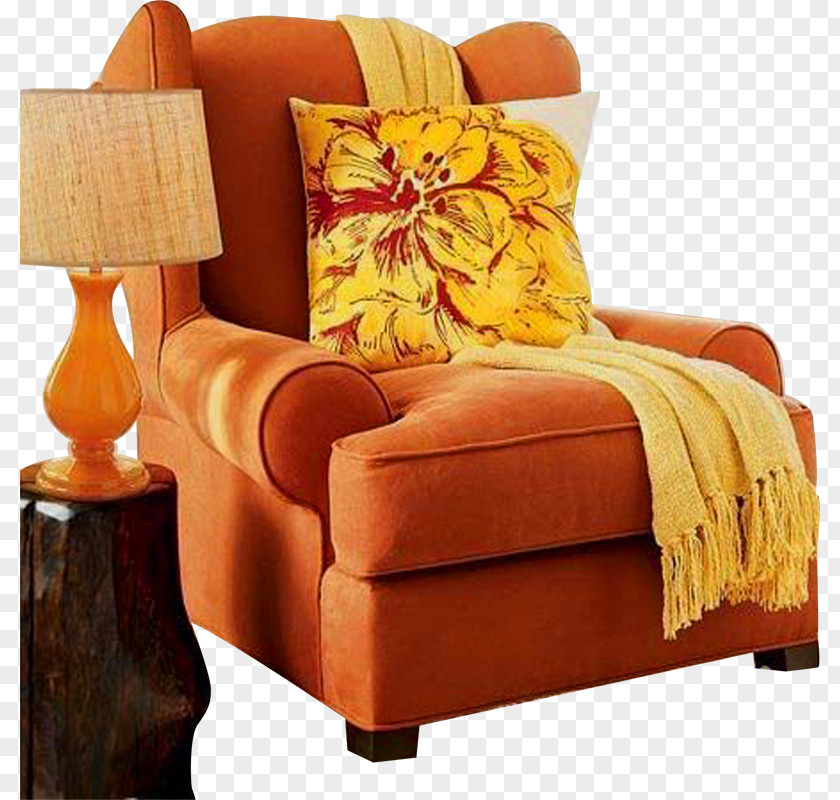 Yellow Sofa Couch Table Chair Furniture Living Room PNG