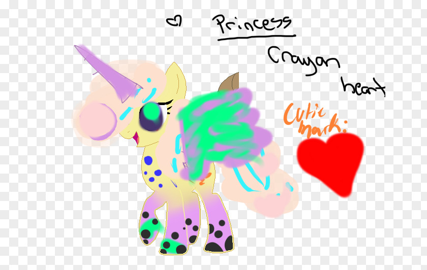 Crayon Heart Unicorn Line Clip Art PNG
