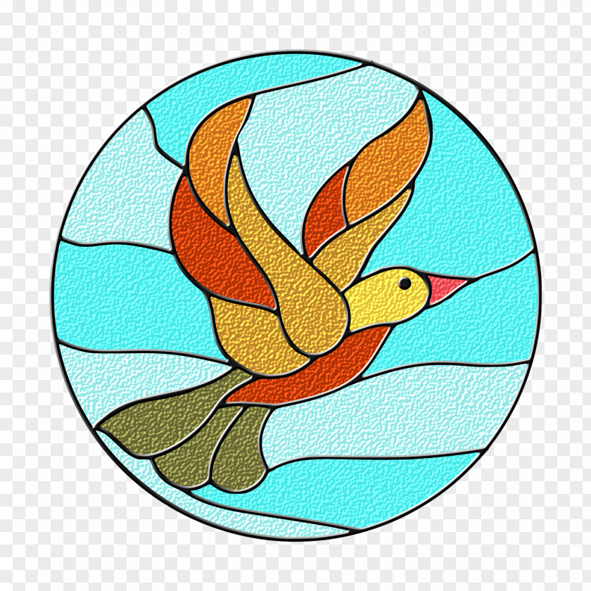 Flying Bird Decorative Painting Window Stained Glass Clip Art PNG