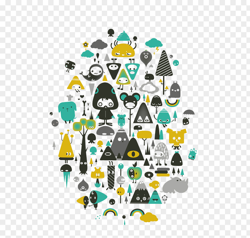 Monster Tree Collection Drawing Cartoon Illustration PNG