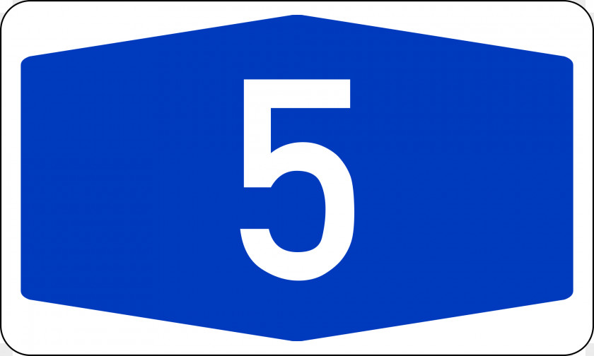 Number 5 Bundesautobahn 7 6 376 PNG