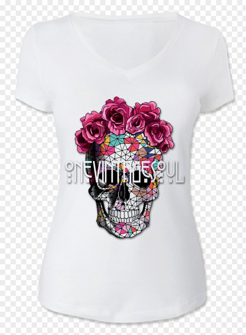 Skull T Shirt Printing Calavera Drawing Flower Day Of The Dead PNG