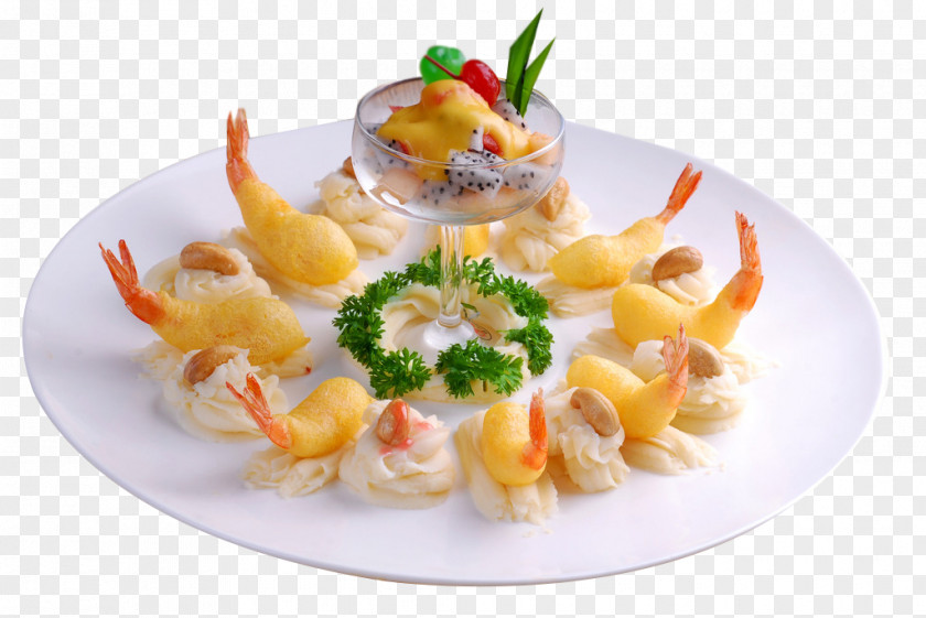 Fried Shrimp Salad Dim Sum Seafood Prawn Deep Frying PNG