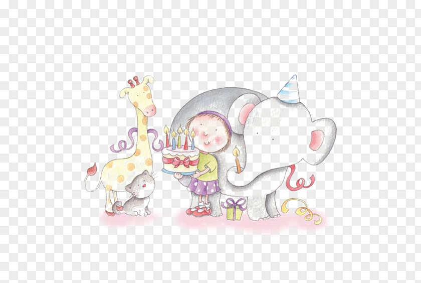 The Animals Birthday Cake Happy To You Illustration PNG