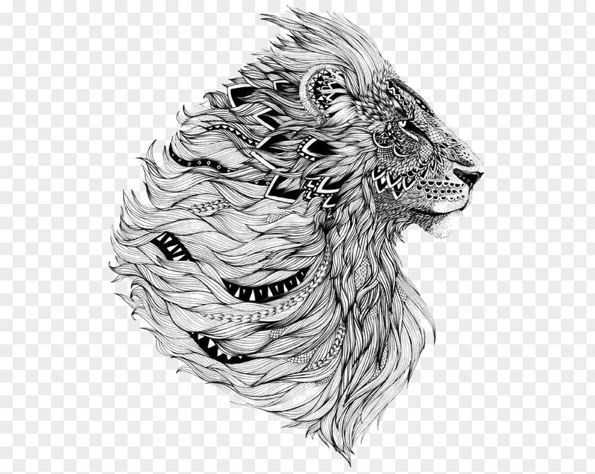 Lion Sleeve Tattoo Flash PNG