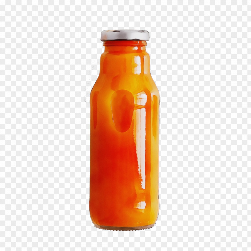 Orange Drink Water Bottle Glass PNG