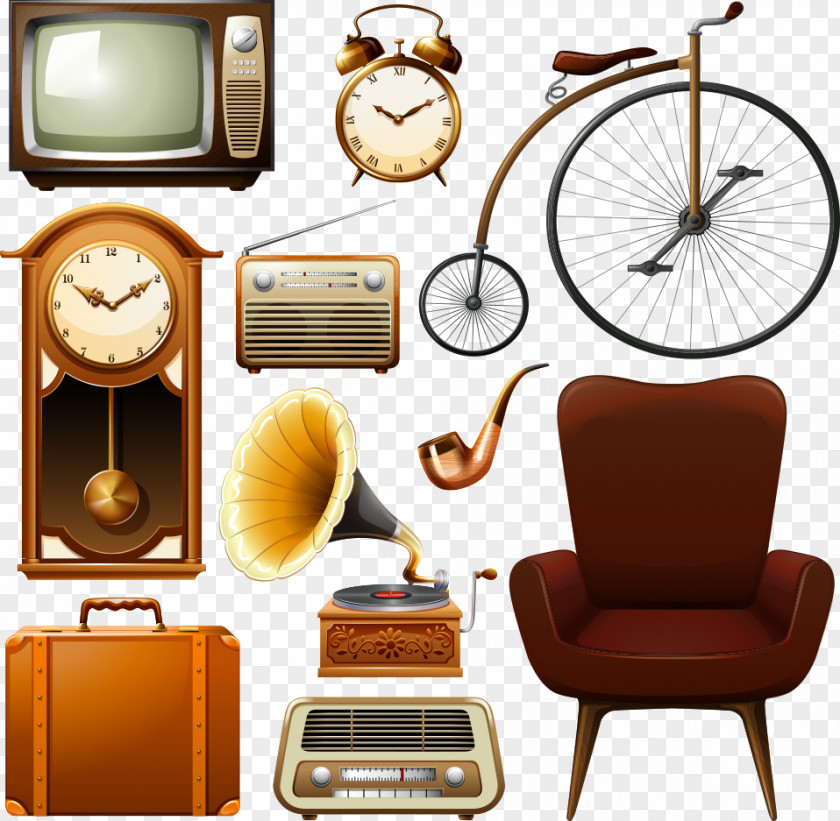 Vector Radio Sofa And TV Euclidean Illustration PNG