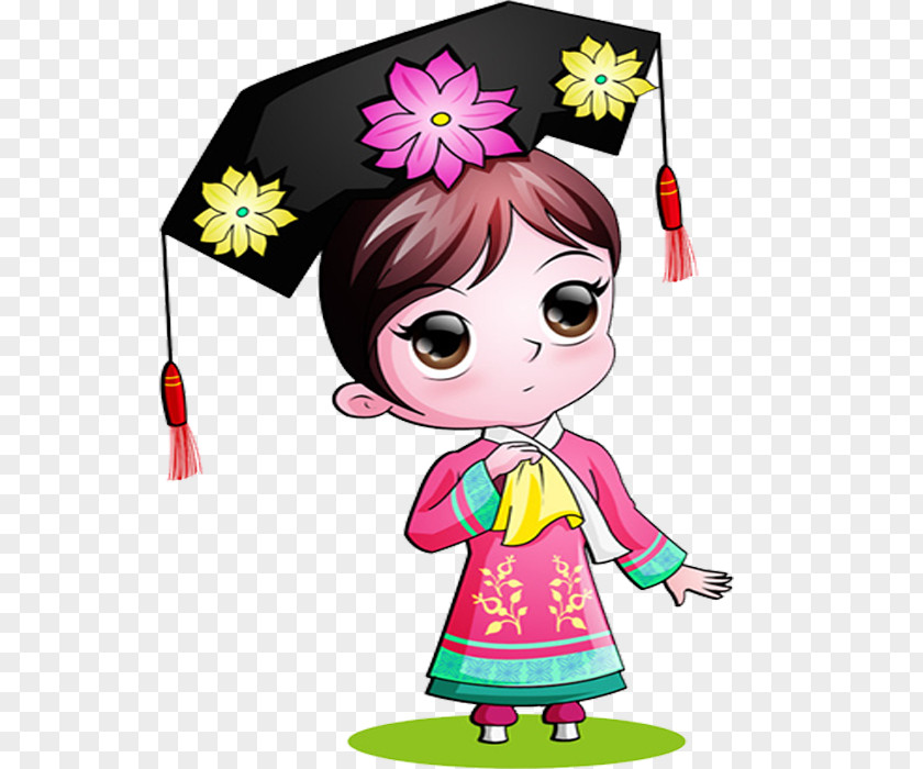 Pink Qing Dynasty Dress Gege Cartoon Moe PNG