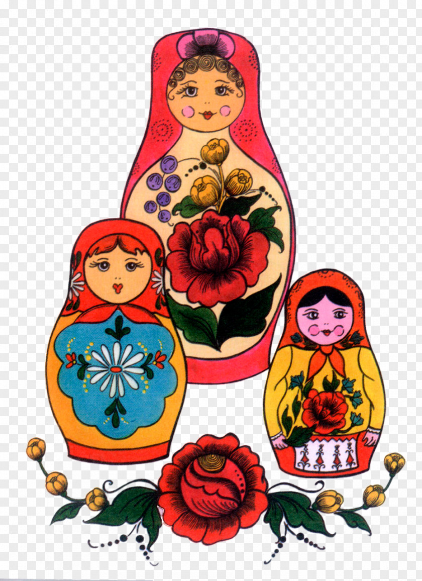 Toy Matryoshka Doll Coloring Book Pin PNG