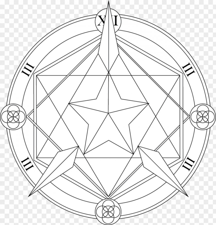 Magic Circle Line Art Drawing PNG