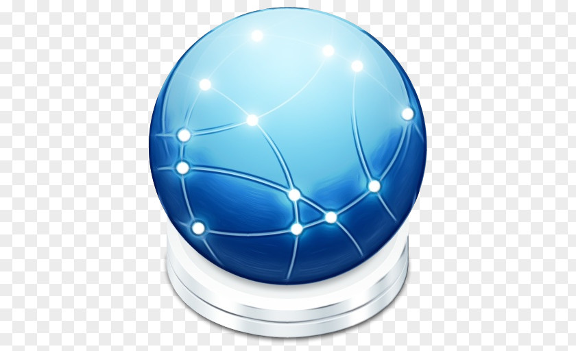 Blue Sphere Cobalt Water Paperweight PNG