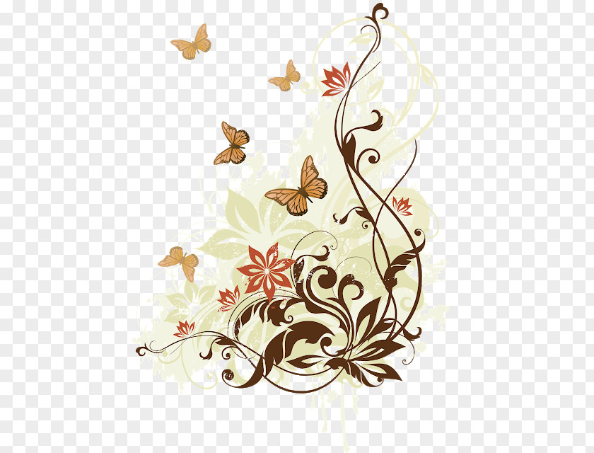 Butterfly Monarch Vine Clip Art PNG