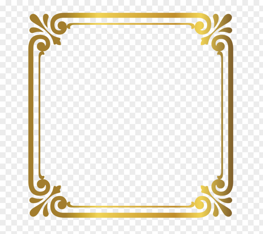 Gold Frame Paper Clip Art PNG