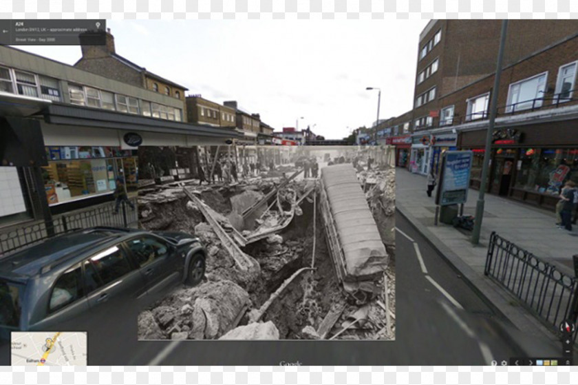 Broken Ground Balham Station Second World War Air Raid Shelter Google Street View PNG