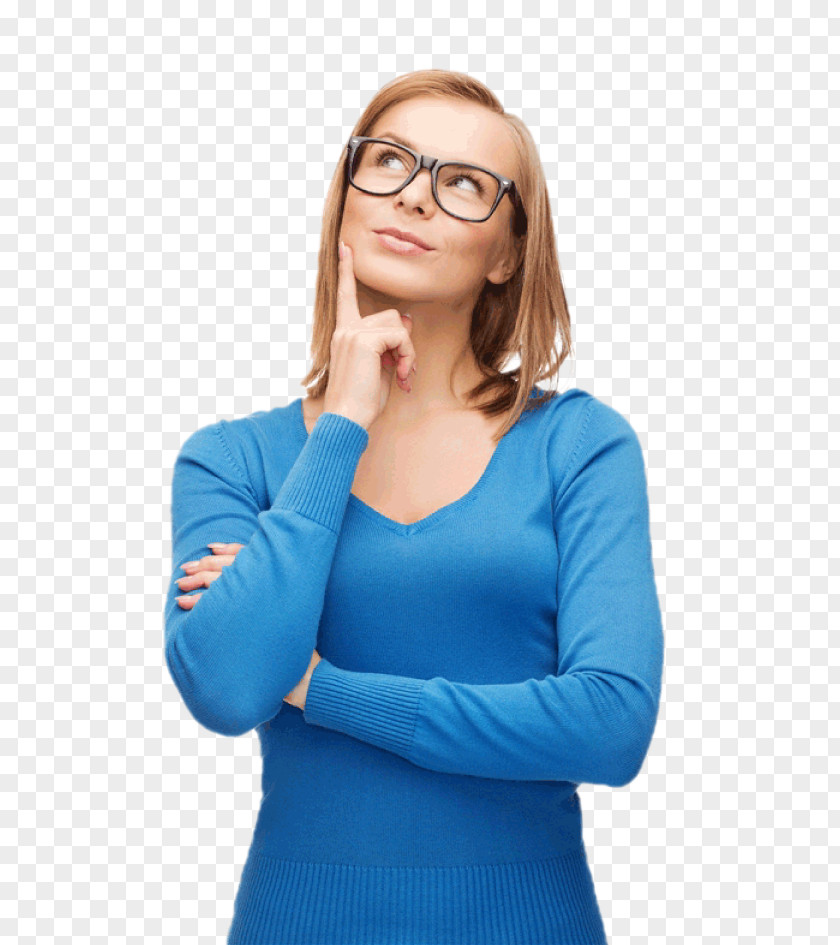 Thinking Woman Reading Word Riddle Learning Skill PNG