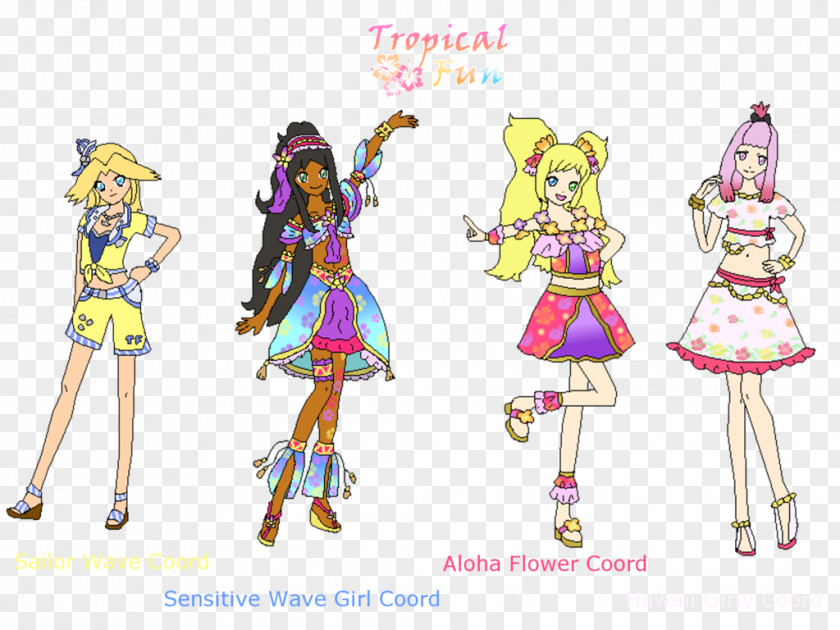 Tropical Collection Barbie Costume Design Illustration Cartoon PNG