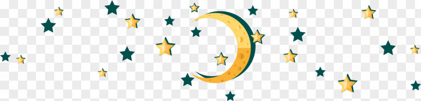 Cartoon Small Fresh Moon Logo Brand Pattern PNG