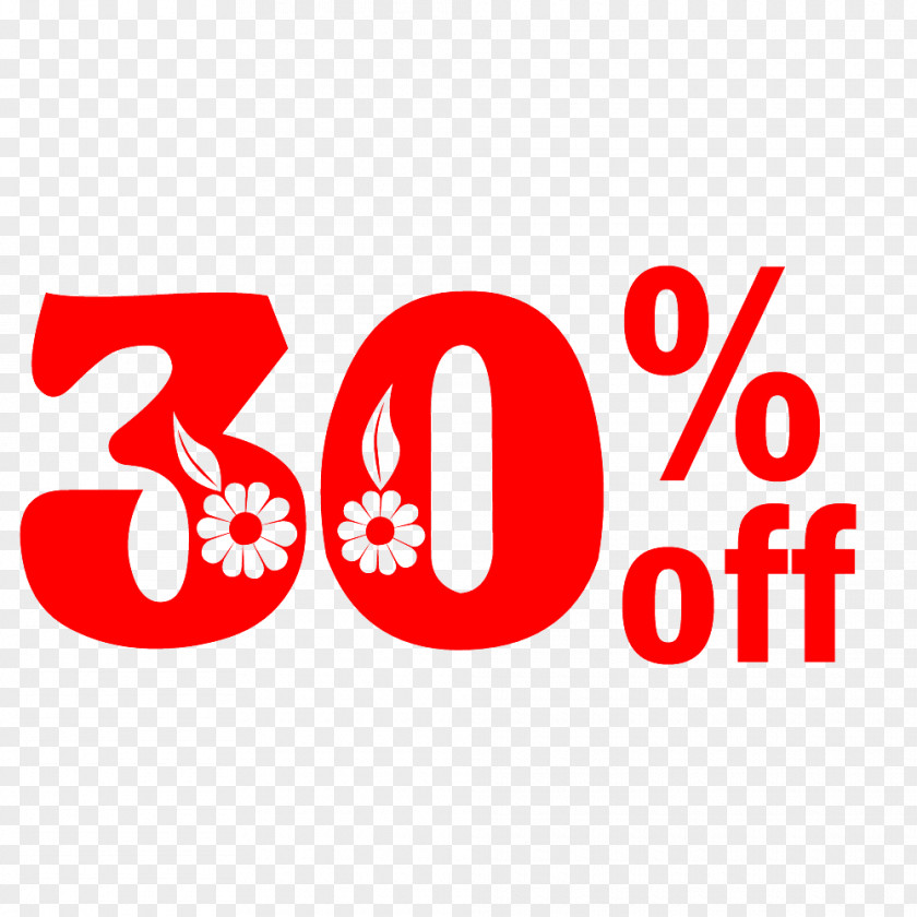 Spring Sale 30% Off Discount Tag. PNG