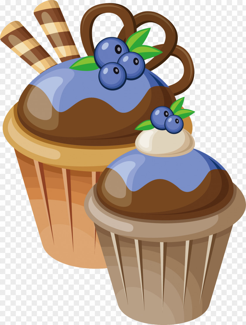 Vector Hand-painted Delicious Chocolate Cake Cupcake Torte PNG