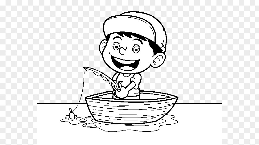 Fisher Man Coloring Book Drawing Fishing Painting Child PNG