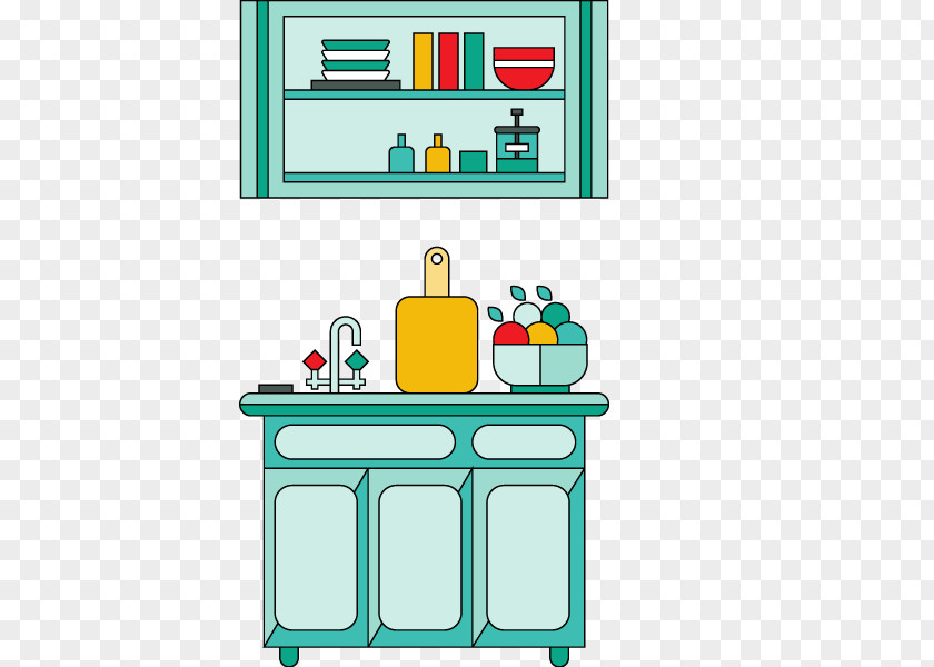 Vector Kitchen Flat Design Illustration PNG