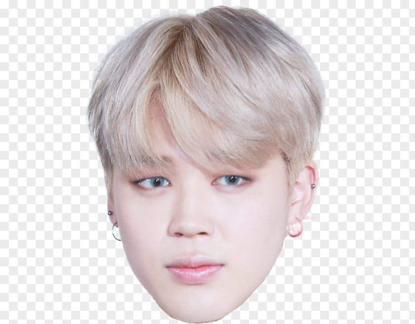 Beautiful Face BTS Hair Coloring Blond Bangs Forehead PNG