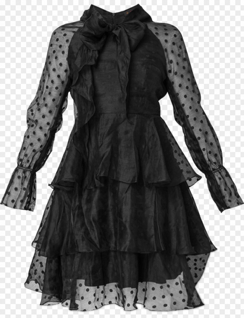 Dress Polka Dot Little Black Costume Design Overcoat PNG