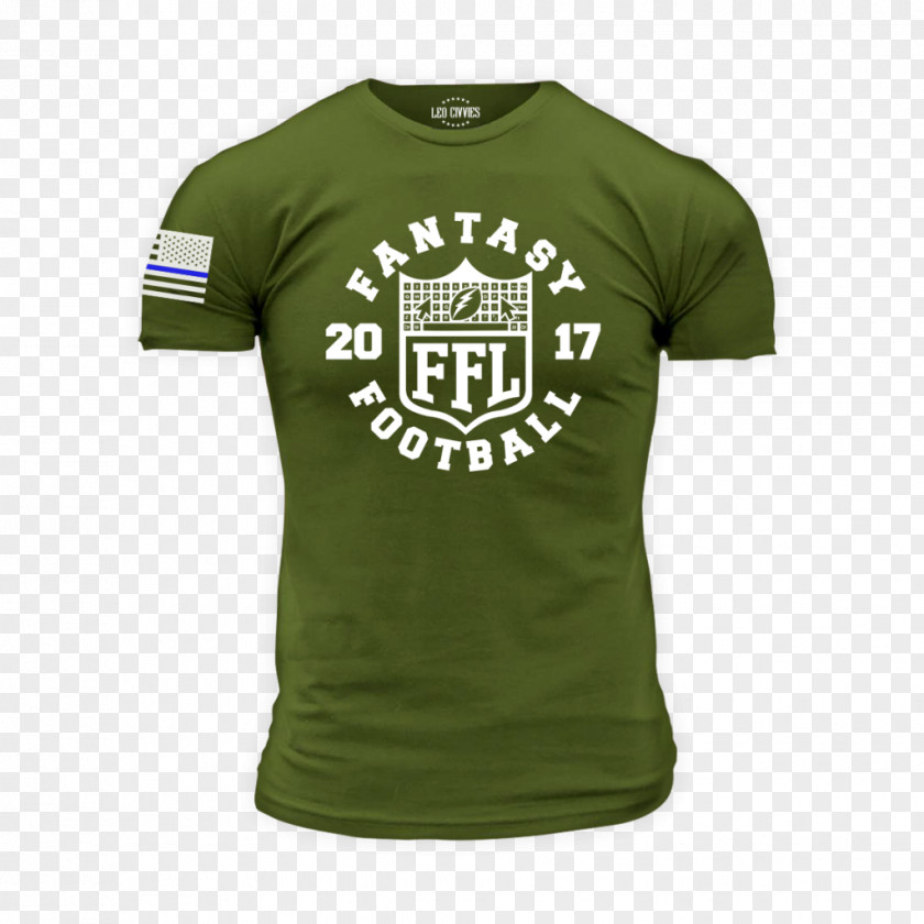 Fantasy Football T-shirt Sleeve Logo Green Font PNG