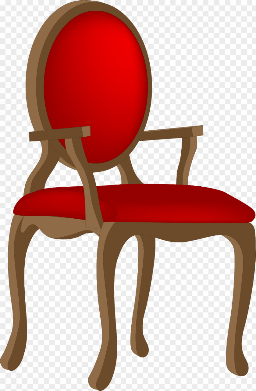 Vector Painted Red Seat Chair Table PNG
