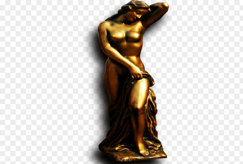 Western Women Copper Plastic Bronze Sculpture Statue PNG