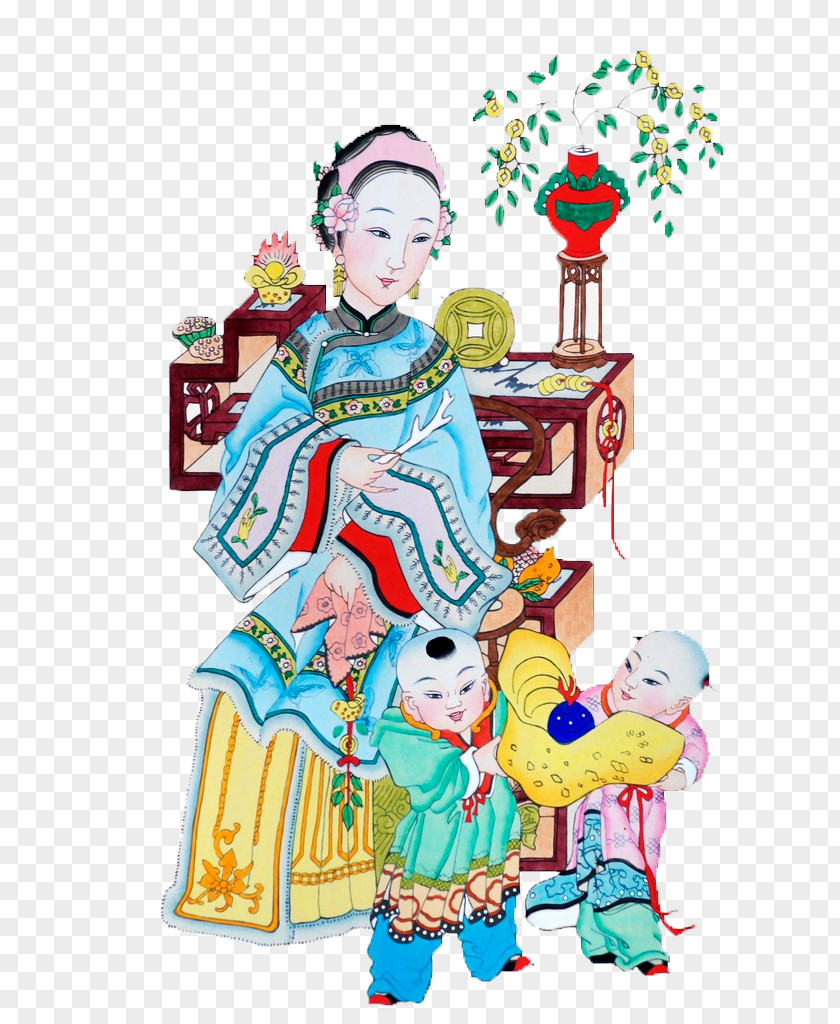 Ancient Rich Mother And Child Cartoon Clip Art PNG