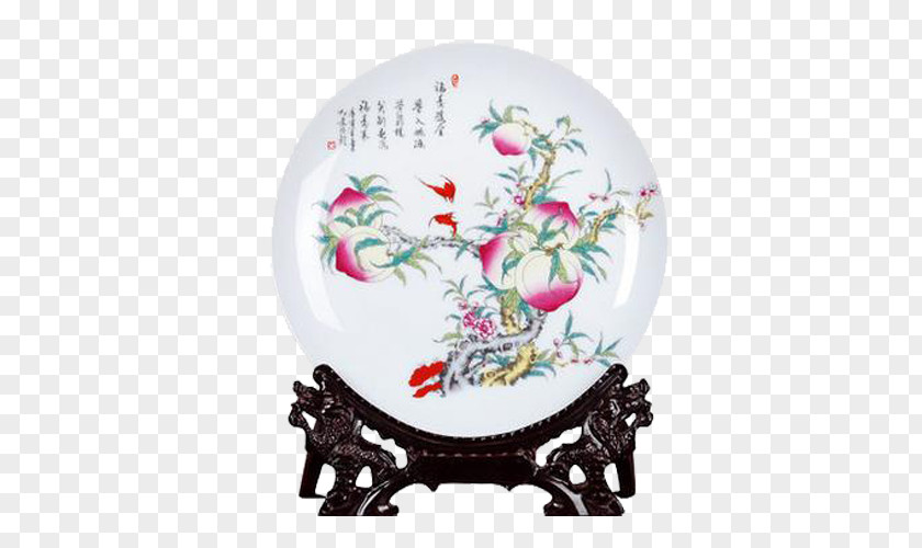 Fluke Queen Jingdezhen Ceramic Ornament Plate Vase PNG