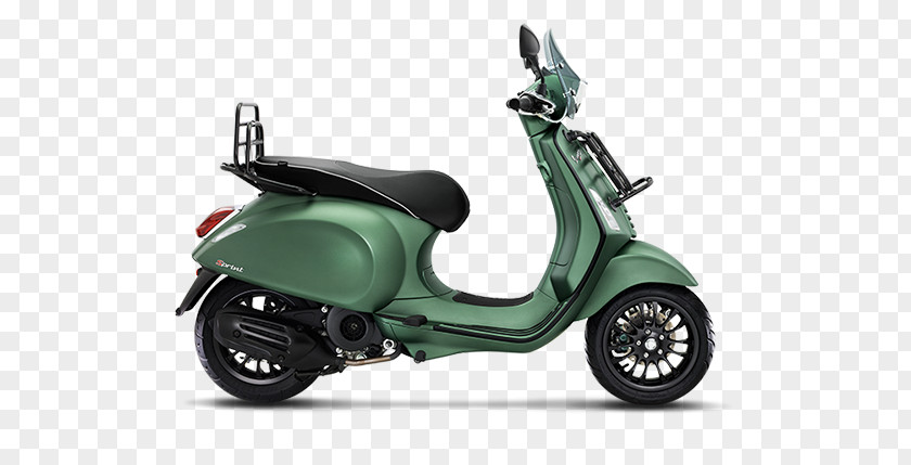 Green Vespa Sprint Motorcycle Primavera Scooter PNG