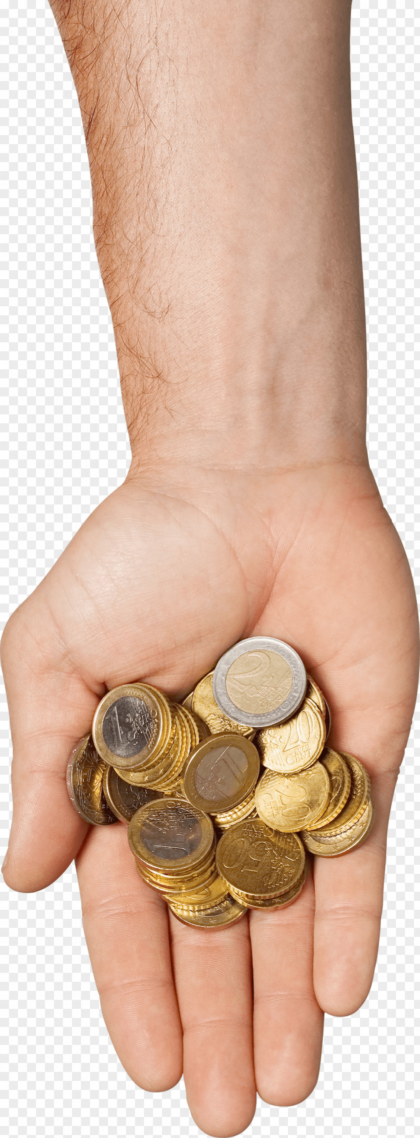 Hand Holding Coins PNG Coins, man holding round gold-colored coins clipart PNG