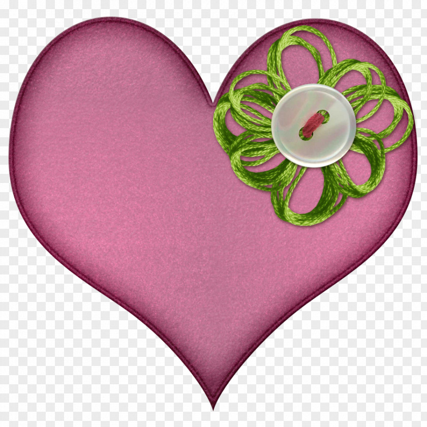 Heart Button Pink M PNG