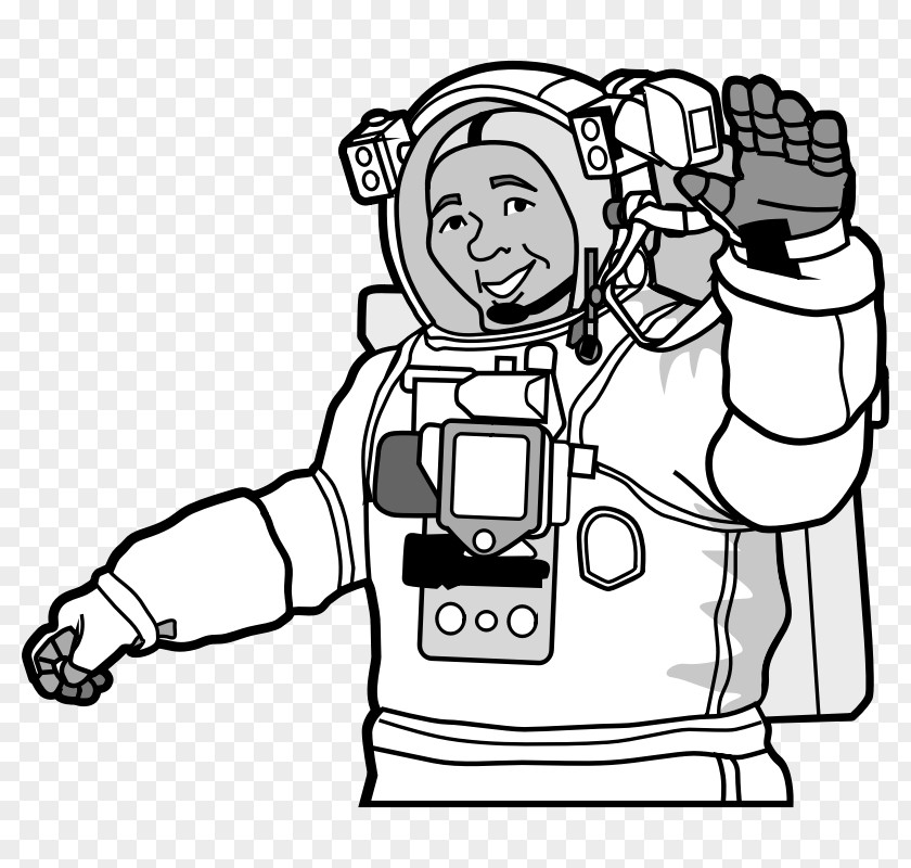 Cartoon Astronaut Paper Worksheet Outer Space International Station PNG