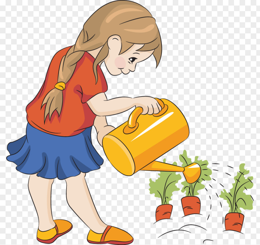 Kids Gardening Watering Cans Garden Clip Art PNG