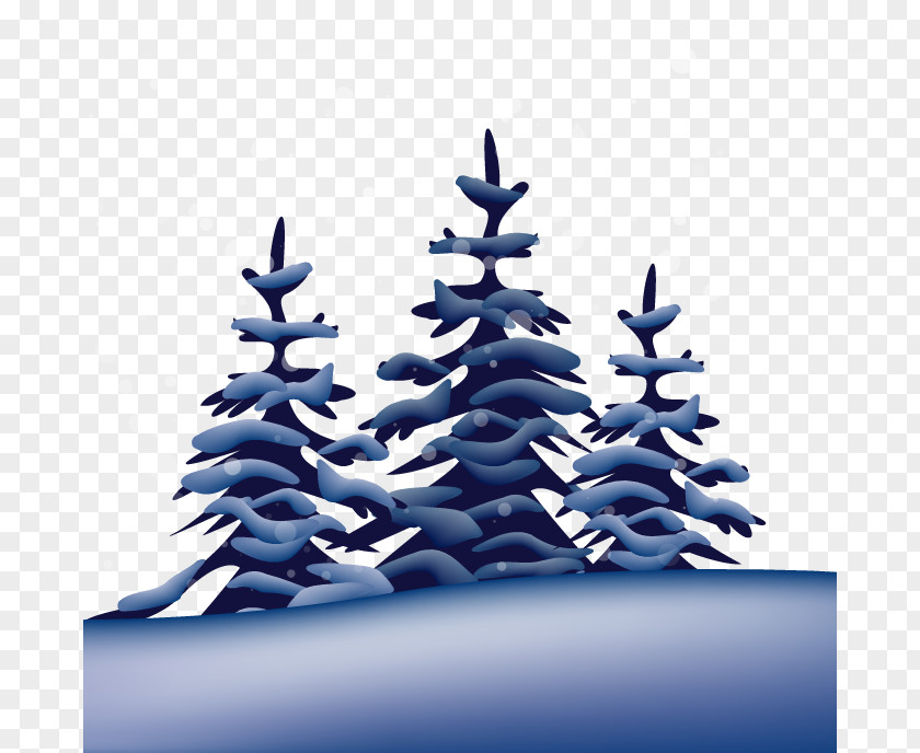 Snow Tree Vector Winter PNG