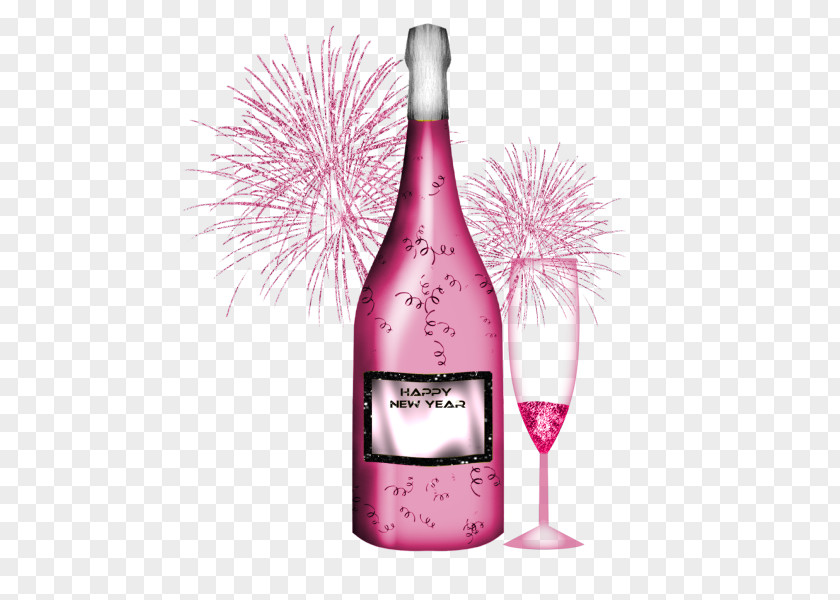 Champagne Rose Bottle Wine Clip Art PNG