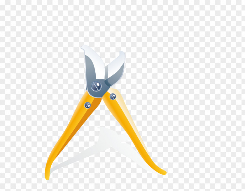 Yellow Scissors Pliers Garden Tool PNG