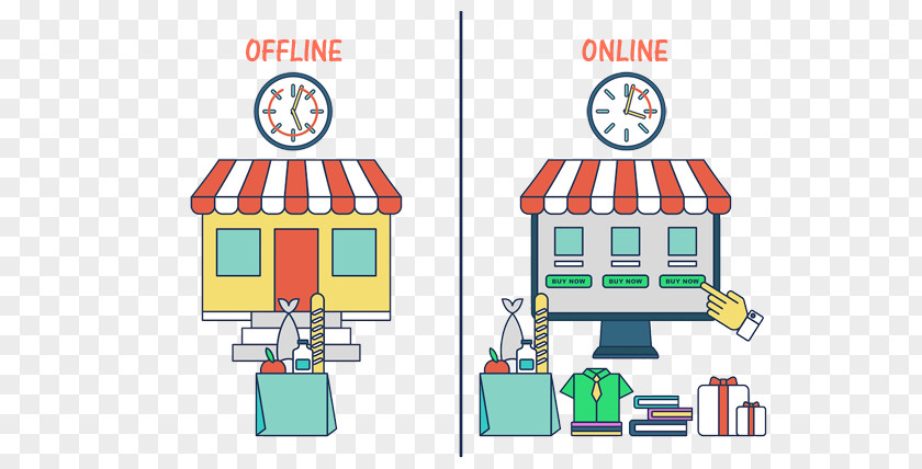 Internet Business Vector Graphics Online And Offline E-commerce PNG