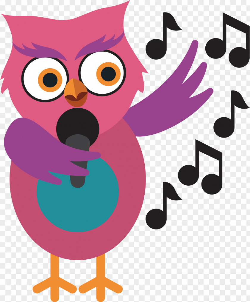 Singing Owl Cartoon PNG